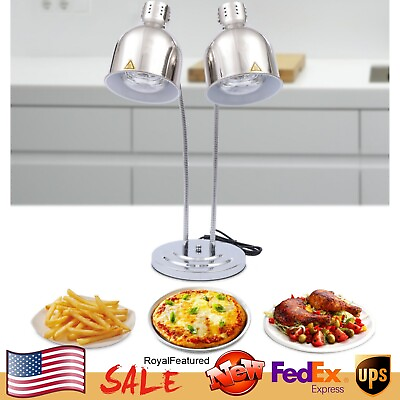 #ad Commercial Heat Lamp Food Warmer Stand 2 Bulbs french Fried Food Warmer 250W USA $173.00
