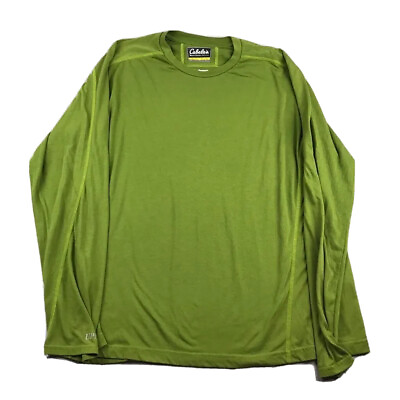 #ad Cabelas Shirt Mens XL Regular Green Long Sleeves UPF 30 DriRelease Fresh Guard $15.27