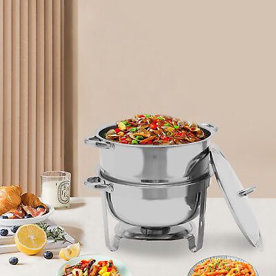 #ad #ad 14.2 Qt Full Size Round Stainless Steel Catering Dish Buffet Food Warmer Hot Pot $79.80
