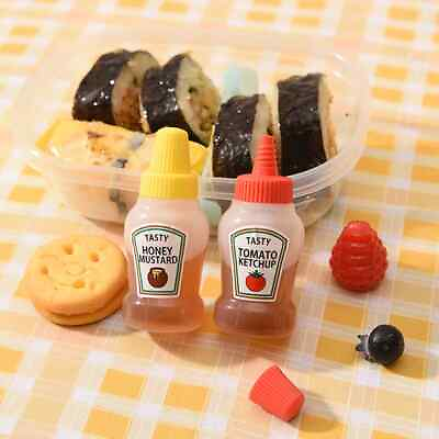 #ad 1 2pcs Mini Sauce Bottle Refillable Ketchup Honey Salad Containers Bottles Porta $6.37