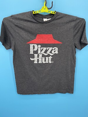 #ad Pizza Hut Shirt Employee Shirt Large Gray Graphic Logo Tee Unisex Uniform Mens $12.27