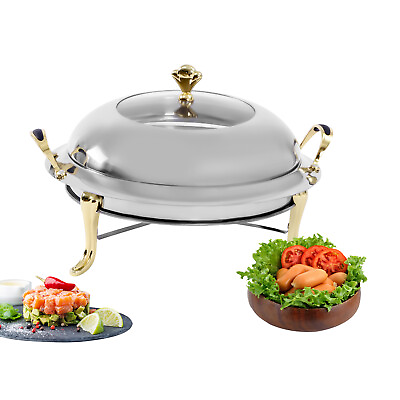 #ad Round Buffet Food Warmer Tray Stainless Steel Large Capacity Chafing Dish Party $41.81
