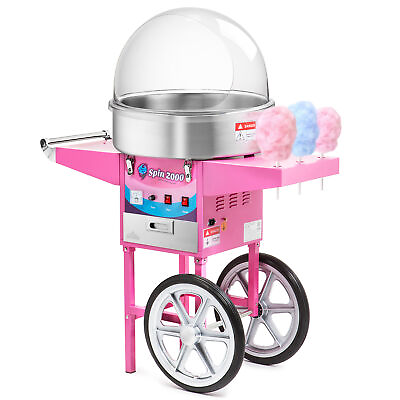 #ad Cotton Candy Machine w Cart amp; Dome Shield Commercial Electric Candy Floss Maker $396.99