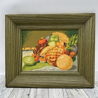 #ad Original Artwork Acrylic Fruit Table Still Life 6quot; x 8quot; Framed Wall Art Decor $30.79
