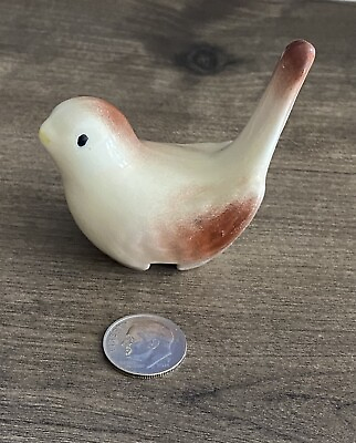 Vintage Cup Sitter Slotted Pottery Bird White amp; Brown $24.99