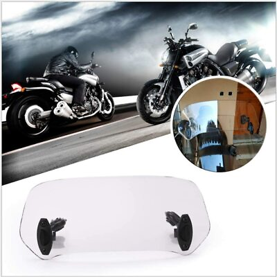 Motorcycle Clip on Windshield Windscreen Extension Deflector Universal Fit $15.19