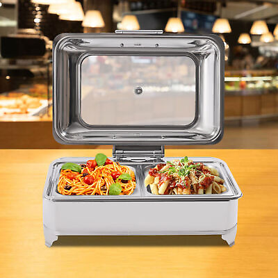 #ad 9L Countertop Electric Food Warmer Catering Chafing Dish Buffet with 2 Trays $145.36