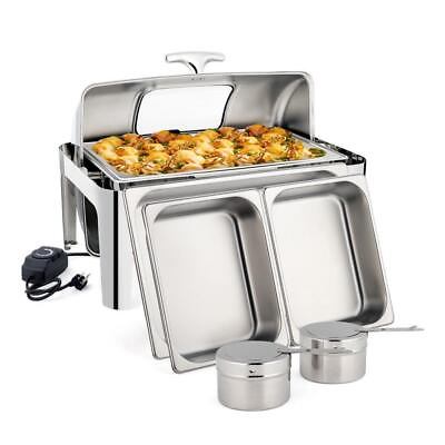 #ad #ad ROVSUN Flip Cover 10QT Chafing Dish Buffet Restaurant Party Banquets Heat Warm $109.59