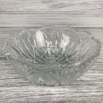 Vintage Cut Glass Bowl Candy Salad Home Decor Bowl Heavy Very Nice $17.46