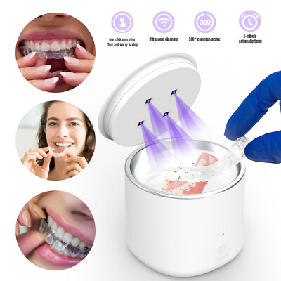 #ad Ultrasonic Retainer Cleaner Machine for Dentures Jewelry Mouth Guard Cleaner $32.58