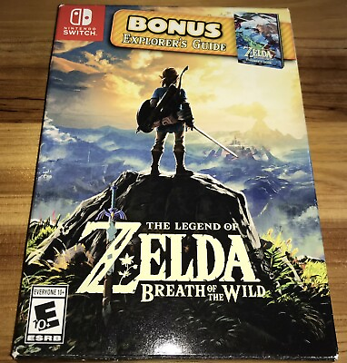 #ad Legend Zelda Breath Wild Explorer#x27;s Guide EMPTY BOX ONLY Nintendo Switch NICE $29.99