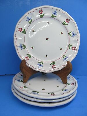 #ad #ad Cantagalli Firenze Pottery Salad Plates Floral Rooster Hallmark Bundle of 4 $46.55