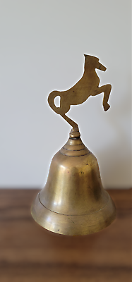 #ad Vintage Brass Bell Horse Made in India 7 3 4quot;H x 4 1 2quot;W $45.00