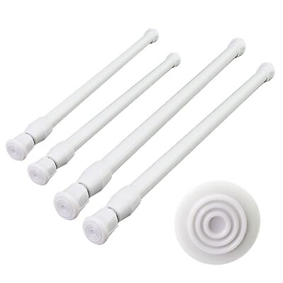 #ad #ad 4 Pack Cupboard Bars Adjustable Spring Tension Rods Refrigerator Bar Curtain ... $20.62