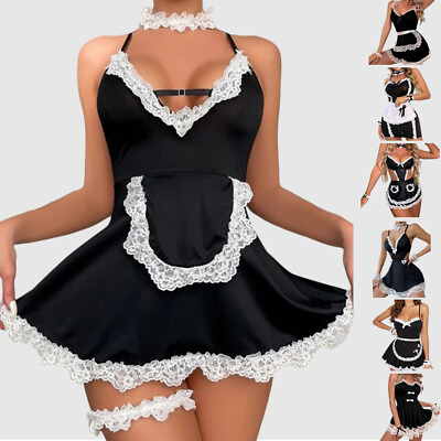 #ad Sexy Lace Lingerie Womens Costume Uniform Maid Outfit Fancy Cosplay Party Set $14.09