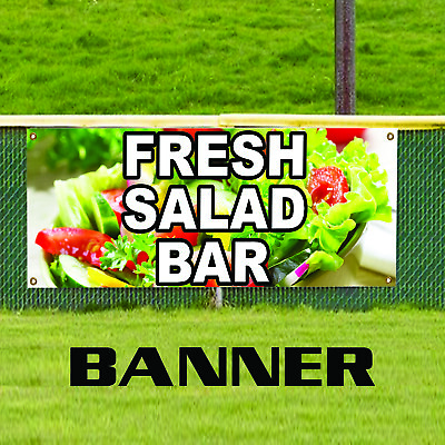#ad Fresh Salad Bar Restaurant Food Notice Novelty Indoor Outdoor Vinyl Banner Sign $21.99