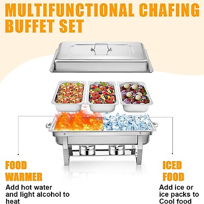 #ad #ad Chafing Dish Buffet Set Stainless Steel 9.5QT Food Warmer Chafer Complete Set $56.70
