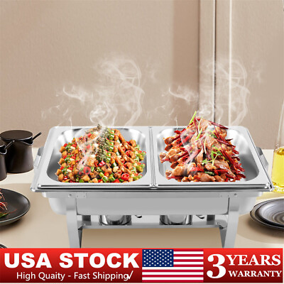 #ad Chafing Dish Buffet Set Stainless Steel 9.51QT Food Warmer Chafer Complete $49.88
