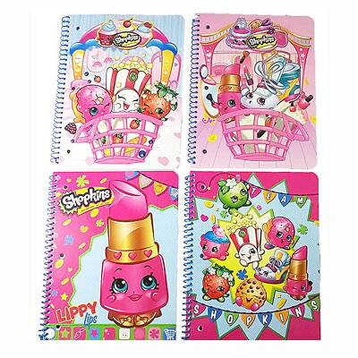 4x SHOPKINS FOOD Kids Girls School Spiral Theme Book Journal Notebooks NEW $12.95