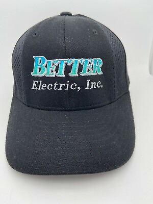 Richardson Better Electric Inc Fitted Hat Med Large Black Stretch Fit Blue Logo $9.99