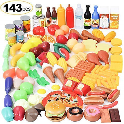Shimfun Play Food Set 143 Piece Play Food for Kids Kitchen Toy Food Pretend $30.67