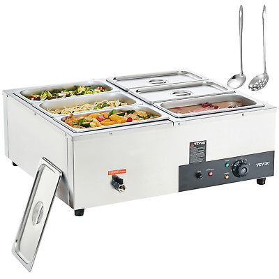 VEVOR Commercial Food Warmer 48Qt Countertop Steam Table Buffet Pan Bain Marie $179.99