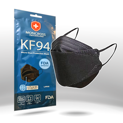 10 50 100 BLACK KF94 Disposable Face Masks 4 Layers Filters 95% PFE amp; BFE KN95 $49.95