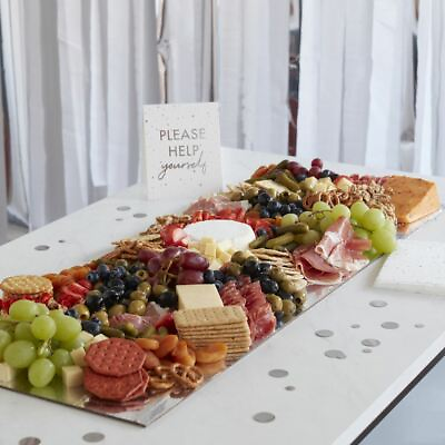 #ad Silver Grazing Board Kit Charcuterie Table Party Buffet Food Platter GBP 16.15