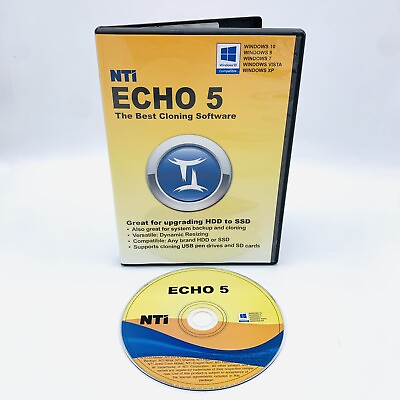 #ad NTI Echo 5 Disk Cloning amp; Migration Software Windows PC w Serial Number $21.99