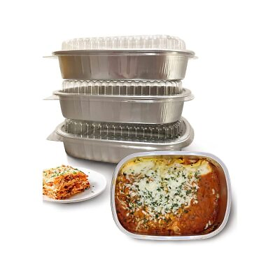 #ad ReHeatables Aluminum Food and Storage Containers Reusable and Disposable Tray... $43.12