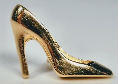 Vintage 10K Yellow Gold Women#x27;s High Heel Right Shoe Stick Pin $180.00