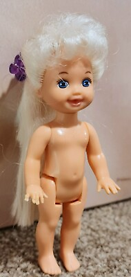 #ad 90#x27;s MATTEL NUDE KELLY DOLL BOTTLE or PACIFIER MOUTH PLATINUM BLONDE EUC $5.29