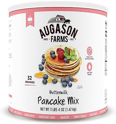 #ad Augason Farms Buttermilk Pancake Mix 3lbs 4 oz No.10 Cans Survival Food 10 Year $13.46