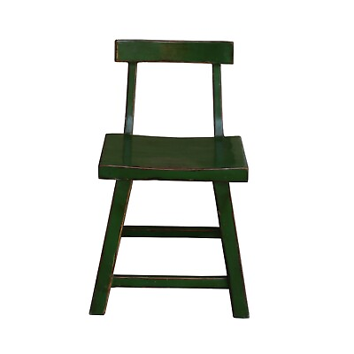 Distressed Grass Green Short Chair Wood Stool with Back cs1231 $206.50