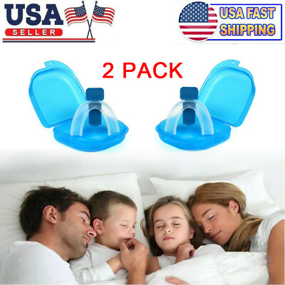 #ad #ad 2 X Stop Snoring Mouthpiece Apnea Aid MouthGuard Sleep Bruxism Snore Guard Grind $7.71