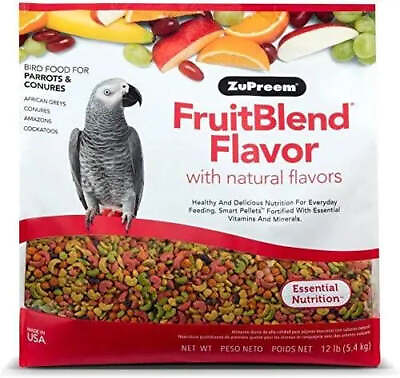ZuPreem Fruitblend Natural Flavors Bird Food for Medium amp; Large Parrots 12 lbs. $68.41