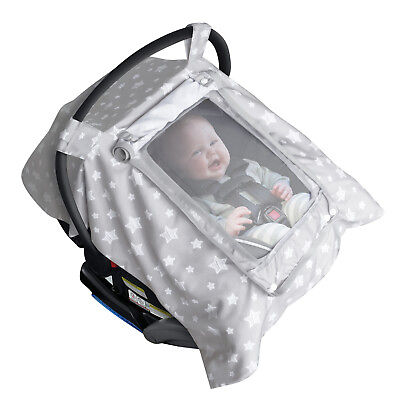 #ad Baby Car Seat Cover with 2 Layers Windows Adjustable Peep amp; Breathable Mesh $21.99
