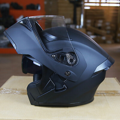 Motorcycle Helmet W LED Light Modular Dual Visors Full Face Helmets Flip Up DOT $75.14