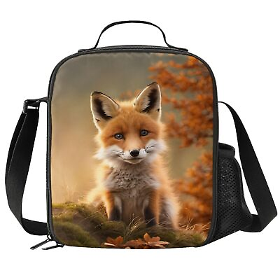 #ad Cute Baby Fox Lunch Bag Tote Lunch Box Food Bag with Zipper amp; Side Pocket amp; S... $29.36