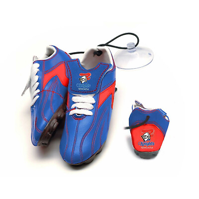 #ad 122334 NEWCASTLE KNIGHTS NRL WINDOW SUCTION CUP HANGING FOOTBALL BOOTS SHOES AU $14.99