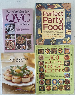 Lot of 4 Cookbooks Best of the Best QVC Costco Perfect Party Food 500 Great $12.50