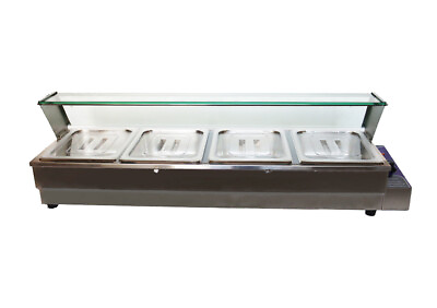 #ad TECHTONGDA 4 Pan Commercial Buffet Food Warmer with Transparent Cover $322.05