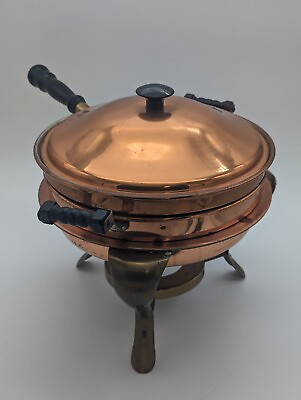 #ad #ad Vintage Copper Chafing Dish 9quot; With Handle $24.99