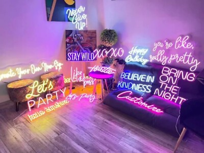 #ad Customs LED Neon Sign for “Names Birthday Party Wedding Events Business Logo AU $50.00