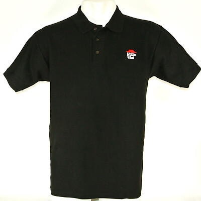 #ad PIZZA HUT Employee Uniform Polo Shirt Black Size M Medium NEW $28.32