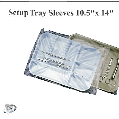 #ad Dental Disposable Tray Sleeves Standard #x27;B#x27; Size 10.5quot; x 14quot; Clear Upto 1000 Bx $69.95