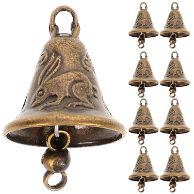 #ad 11pcs Bronze Bells Diy Craft Charms Metal Bell Brass Statue Small Bells $8.54