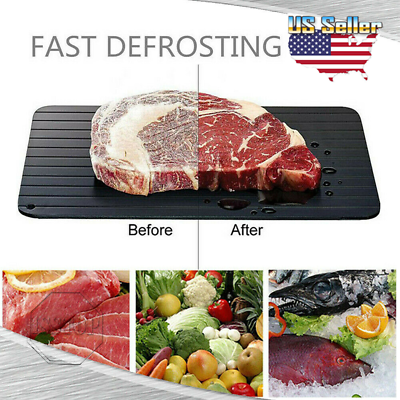 #ad #ad 9#x27;#x27; Fast Defrosting Tray Rapid Thawing Board Safe Defrost Meat Frozen Food Plate $8.99