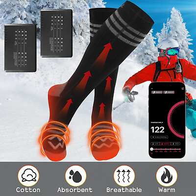 #ad Electric Foot Warmer Heated Socks Rechargeable Battery Men Women Winter Thermal $30.99
