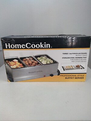 Home Cookin 1.5 Qt. Silver Stainless Steel Electric Buffet Server Set HC 9990 $22.50